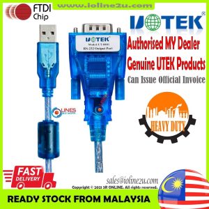 Genuine UOTEK UT-8801 FTDI FT232 USB 2.0 to Serial RS232 DB9 Converter 1.5m Win XP/7/8/10/11 UTEK Malaysia RS-232