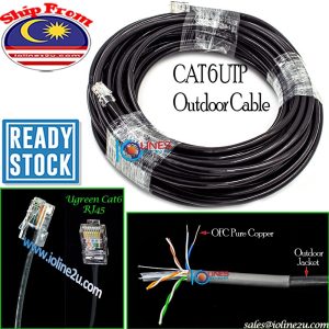 300m Outdoor Cat6 Cat 6 UTP LAN Ethernet Network cable Free 10* RJ45 Full Copper Dual Jacket Weatherproof PE Malaysia Sarawak Bintulu Kuching MIRI SIBU